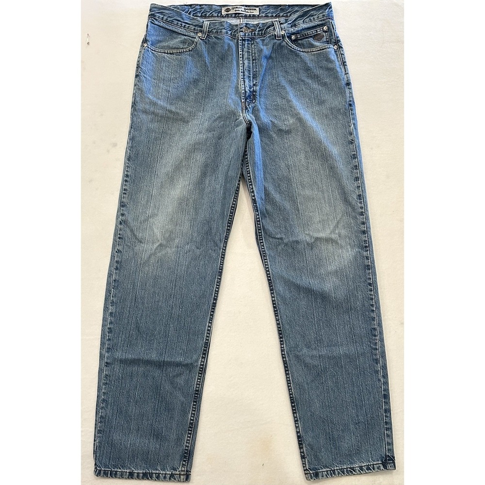 Harley-Davidson‎ Men's Jeans 38x33 Blue Denim Straight Leg Genuine MotorClothes